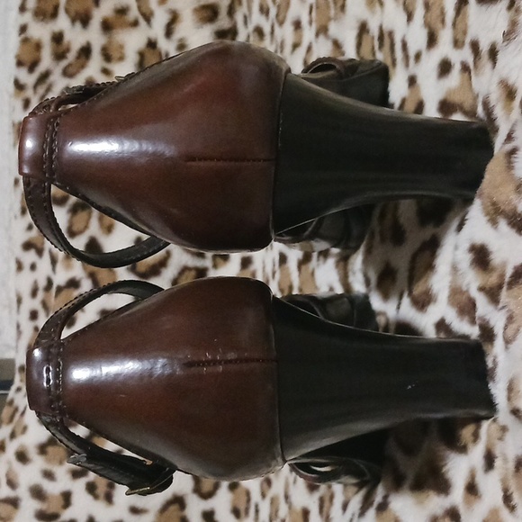 George Peep Toe Ankle Strap Heels 7.5 - Picture 7 of 12
